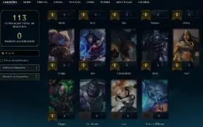 Ouro 4 com 40 Champs e 8 Skins