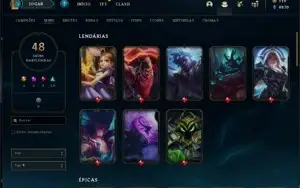 Conta LOL com quase todos os campeões e 48 skins