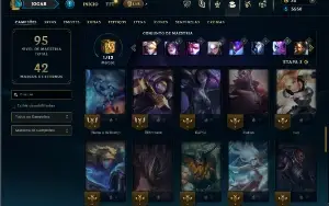 Esmeralda 1 com 55  Champs e 12 Skins + 32 Fragmentos
