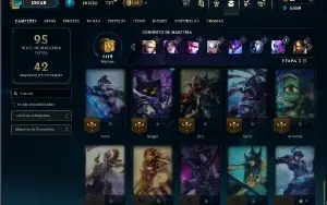 Esmeralda 1 com 55  Champs e 12 Skins + 32 Fragmentos