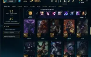 Esmeralda 1 com 55  Champs e 12 Skins + 32 Fragmentos