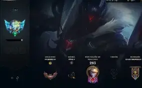 Conta League of Legends, 77 skins e 129 campeões.