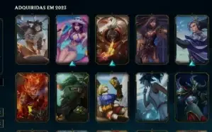 Conta League of Legends, 77 skins e 129 campeões.