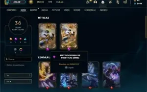 Conta ouro 4 com 56 Champs e 36 Skins + 2 Prestigios