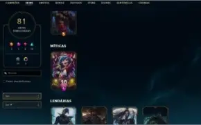 CONTA PERFEITA 81 SKINS 86 CAMPEÕES E MUITO ESPÓLIO!