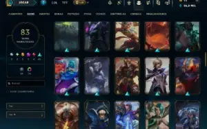 Unranked com 120 Champs e 83 Skins +2 Prestigios