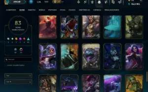Unranked com 120 Champs e 83 Skins +2 Prestigios