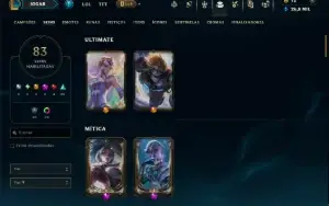 Unranked com 120 Champs e 83 Skins +2 Prestigios