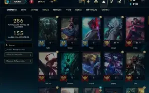 Bronze 1 com 100 Champs e 50 Skins + 33 Espolios