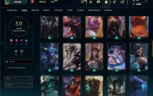 Bronze 1 com 100 Champs e 50 Skins + 33 Espolios