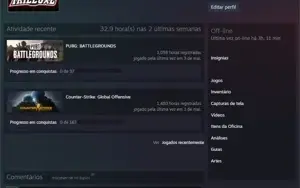 Contas Steam c/ Free CS:GO 1400+ Horas/Free PUBG 1000+ Horas