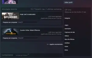 Contas Steam c/ Free CS:GO 1400+ Horas/Free PUBG 1000+ Horas