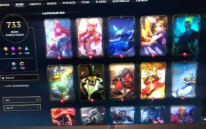 Conta de League Of Legends com quase 800 skins