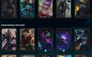 Conta LoL com 45 champs e 20 skins MMR alto