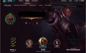 Cont LOL todos champ 93 skins unranked temp atual, bord ouro