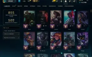 Prata 4 com TODOS os Champs e 197 Skins ( Nivel 1077 )