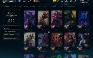Prata 4 com TODOS os Champs e 197 Skins ( Nivel 1077 )