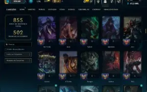 Prata 4 com TODOS os Champs e 197 Skins ( Nivel 1077 )
