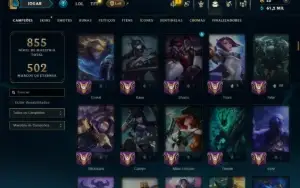 Prata 4 com TODOS os Champs e 197 Skins ( Nivel 1077 )