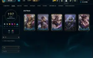 Prata 4 com TODOS os Champs e 197 Skins ( Nivel 1077 )