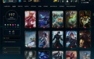 Prata 4 com TODOS os Champs e 197 Skins ( Nivel 1077 )
