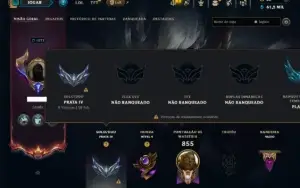 Prata 4 com TODOS os Champs e 197 Skins ( Nivel 1077 )