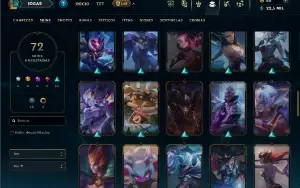 Unranked com 100 Champs e 72 Skins ( MAIN SUP )