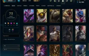 Unranked com 100 Champs e 72 Skins ( MAIN SUP )