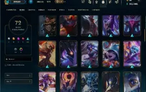 Unranked com 100 Champs e 72 Skins ( MAIN SUP )