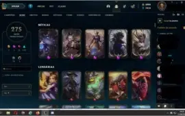 Conta Gold, 5 Skins Miticas 150 Prestígio 275 Skins