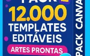 Pack com +12.000 Templates Editáveis no Canva