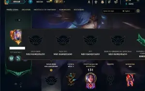 Unranked com 60 Champs e 47 Skins + 1 Prestigio