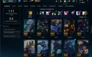Unranked com 60 Champs e 47 Skins + 1 Prestigio