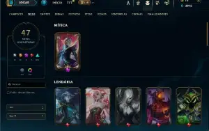 Unranked com 60 Champs e 47 Skins + 1 Prestigio