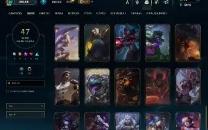 Unranked com 60 Champs e 47 Skins + 1 Prestigio