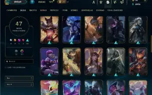 Unranked com 60 Champs e 47 Skins + 1 Prestigio