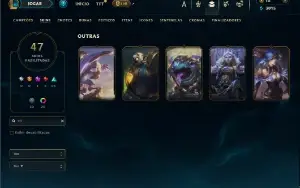 Unranked com 60 Champs e 47 Skins + 1 Prestigio