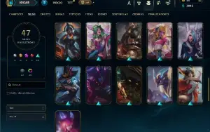 Unranked com 60 Champs e 47 Skins + 1 Prestigio