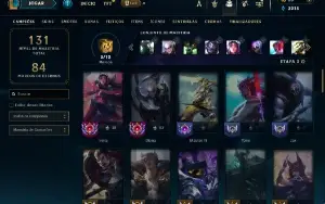 Unranked com 60 Champs e 47 Skins + 1 Prestigio