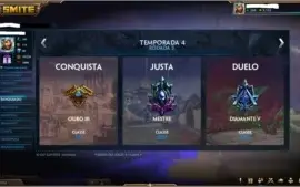 Conta smite 160, 3X MESTRE, 5 T5 SKINS, 1185 SKINS