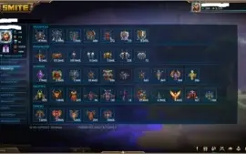 Conta smite 160, 3X MESTRE, 5 T5 SKINS, 1185 SKINS
