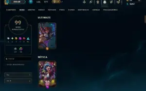 Diamante 4 com TODOS os Champs e 99 Skins ( SUP / ADC )