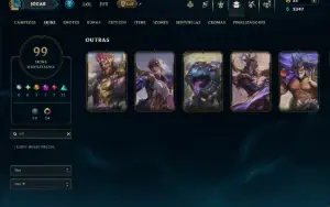 Diamante 4 com TODOS os Champs e 99 Skins ( SUP / ADC )