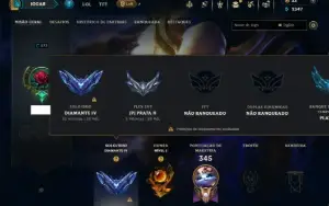 Diamante 4 com TODOS os Champs e 99 Skins ( SUP / ADC )