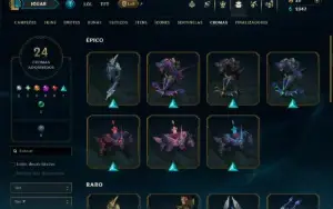 Diamante 4 com TODOS os Champs e 99 Skins ( SUP / ADC )