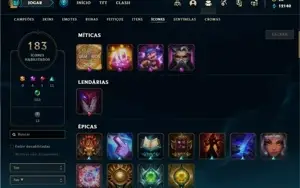 Conta ouro 4 com 132 Champs e 109 Skins + 400k de Vayne