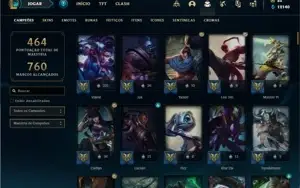 Conta ouro 4 com 132 Champs e 109 Skins + 400k de Vayne