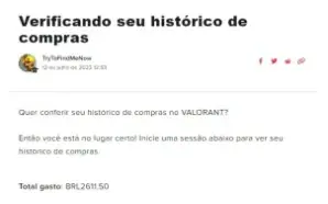 Conta Valorant R$ 2600,00 Gastos