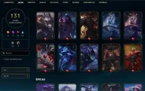 Conta LoL Unranked 130 + skins