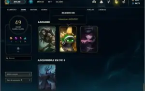 Conta unranked com Rammus rei e Kayle juiza